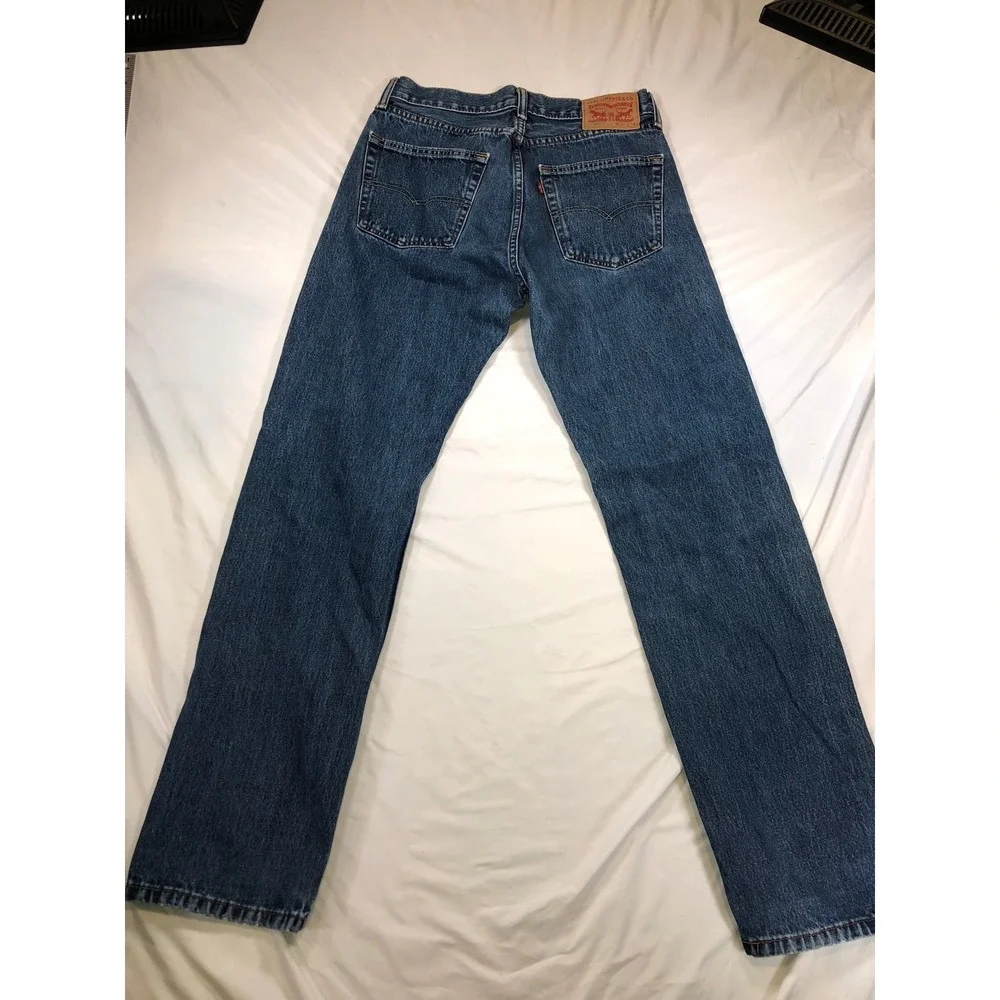 Levis 501 Original Fit Jeans Mens 31x31 Medium Wash Blue Straight Leg Denim
